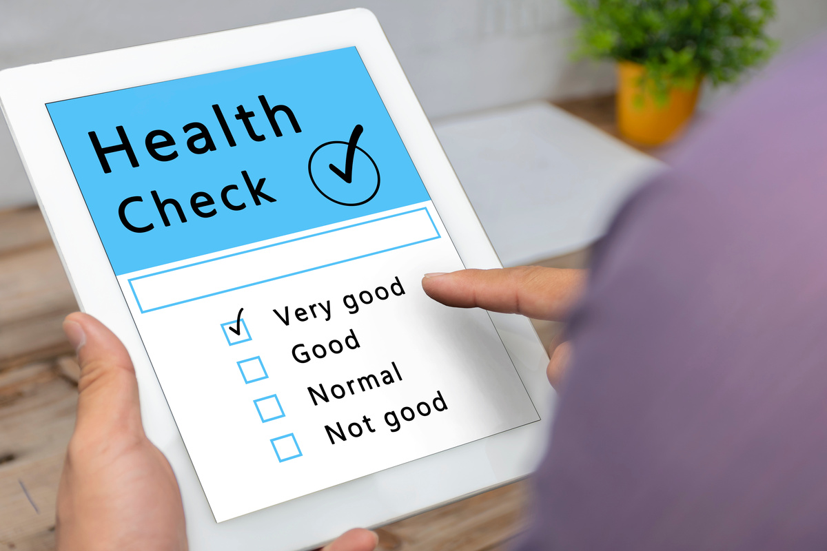 Digital Health Check Healthcare Concept.